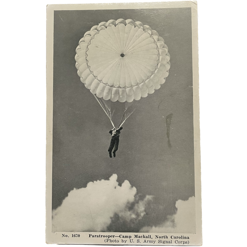 Carte postale, US Paratroops, Camp Mackall