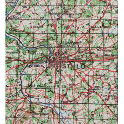 Carte, ST LÔ-VIRE, Normandie, 1943, bataille des haies