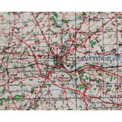 Carte, ST LÔ-VIRE, Normandie, 1943, bataille des haies