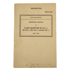 Manuel technique, TM 11-850, Radio Receivers BC-312-( ), BC-314-( ), BC-342 ( ), and BC-344-( ), 1942