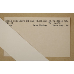 Manuel technique, TM 11-850, Radio Receivers BC-312-( ), BC-314-( ), BC-342 ( ), and BC-344-( ), 1942