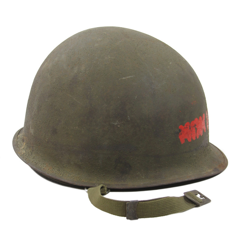 Casque M1, pattes mobiles, Schlueter, US Navy, AMM2c Ralph McKim, USS Dayton, PTO