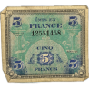 Billet d'invasion, 5 francs, 1944