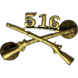Paire d'insignes de col officier, 516th Airborne Inf. Regt.