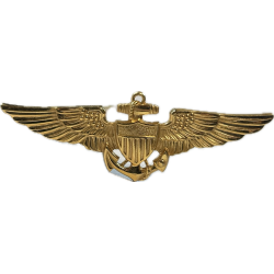 Wings, Pilot, US Navy & USMC, Sterling, Pin Back