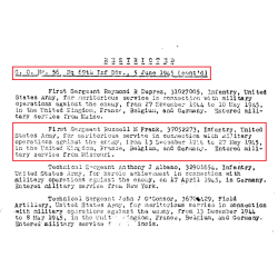 Grouping, 1st Sgt. Russell Frank, 69th Infantry Division, ETO