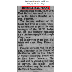 Grouping, 1st Sgt. Russell Frank, 69th Infantry Division, ETO
