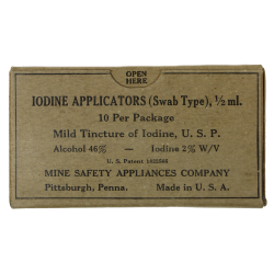 Boîte de tubes d'iodine, MINE SAFETY APPLIANCES CO.