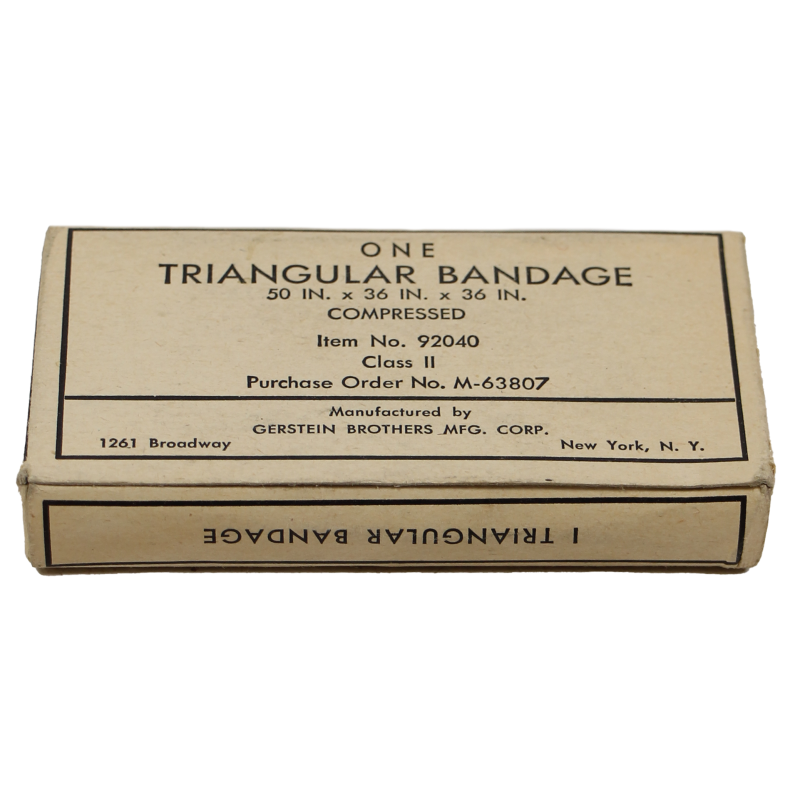 Bandage, triangulaire, item n° 92040, Gerstein Brothers MFG. CORP.