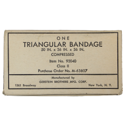 Bandage, triangulaire, item n° 92040, Gerstein Brothers MFG. CORP.