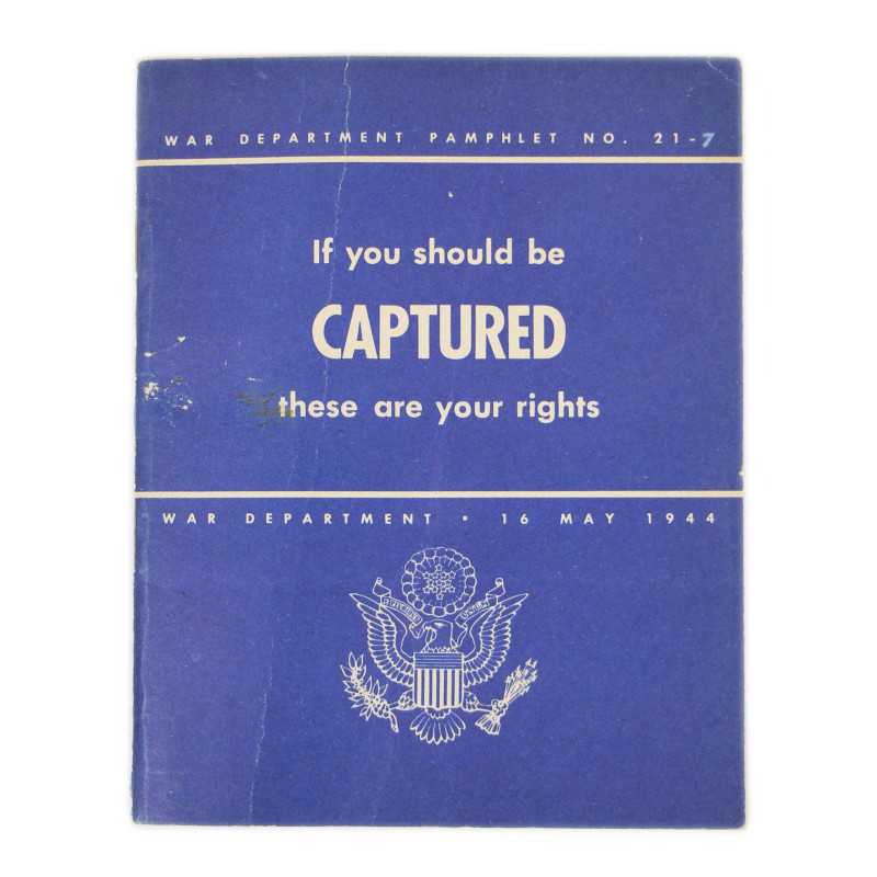 Livret, If you should be captured, these are your rights, War Department, 16 mai 1944