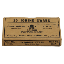 Boîte de tubes d'iodine, MEDICAL SUPPLY COMPANY, Item 91122