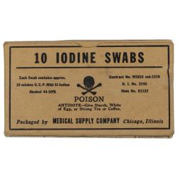 Boîte de tubes d'iodine, MEDICAL SUPPLY COMPANY, Item 91122