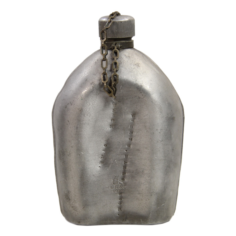 Gourde US Army, complète, Cook Earl Everts, Battery A, 58th Artillery Regiment, AEF, 1918