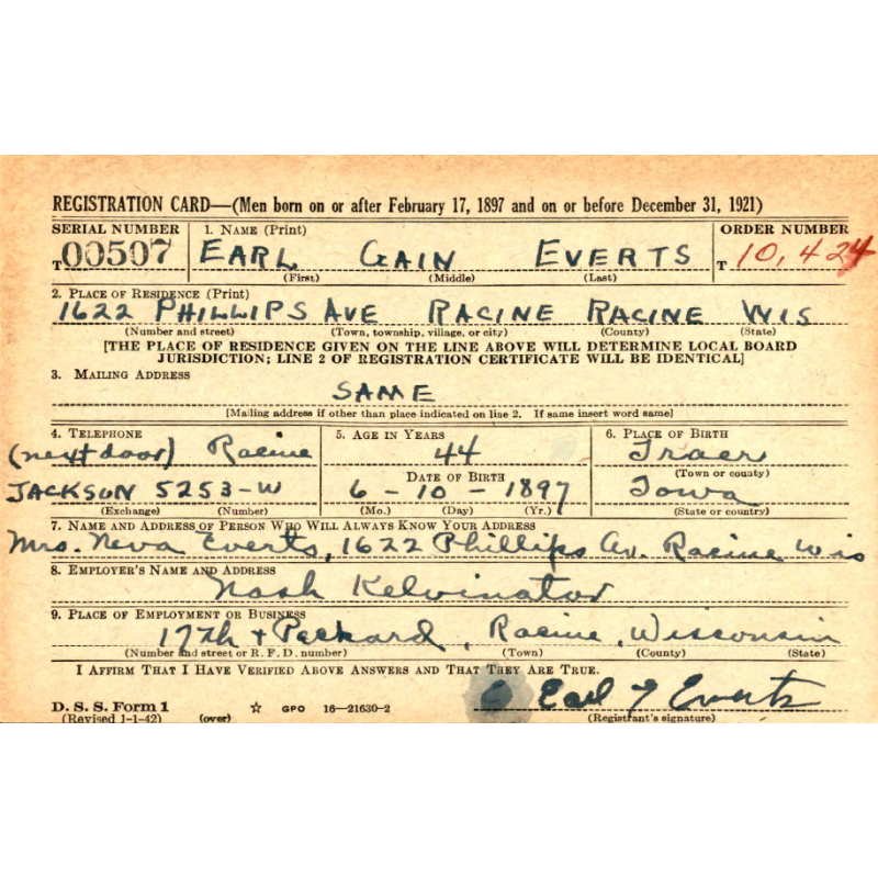 Canteen, US Army, Complete, Cook Earl Everts, Battery A, 58th Artillery Regiment, AEF, 1918
