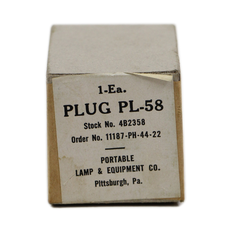 Plug, PL-58, Portable Lamp & Equipment Co., 1944