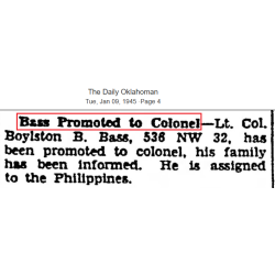 Calot officier, Col. Boylston Bass, Secretary of the General Staff, Sixth Army, PTO