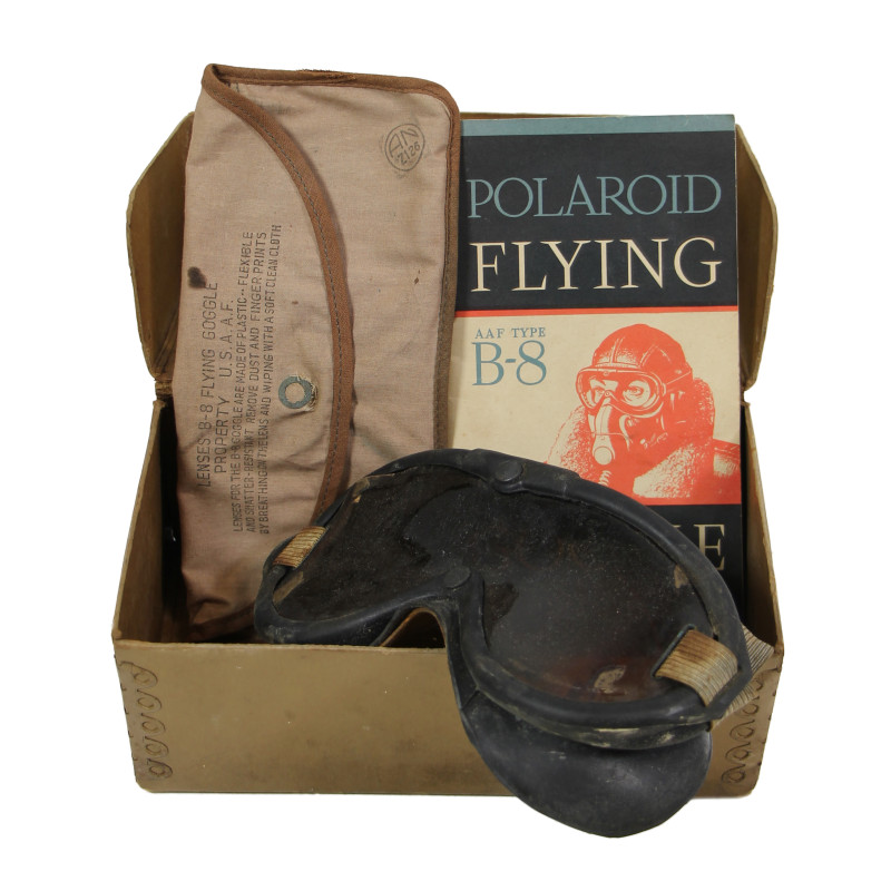 Lunettes de vol, Type B-8, Polaroid, USAAF, dans leur boîte