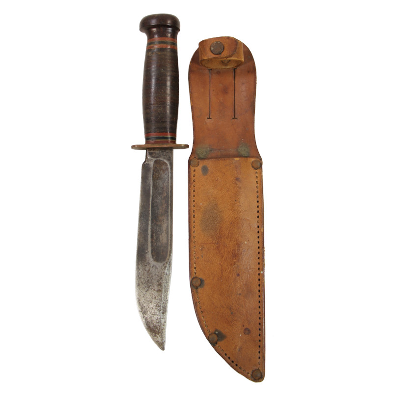 Knife, Fighting, MARBLE'S, with Leather Scabbard