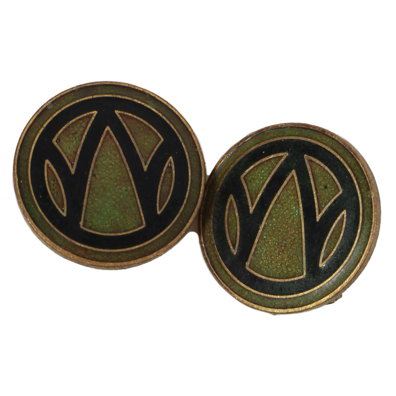 Paire de crests, 89th Infantry Division, à épingle
