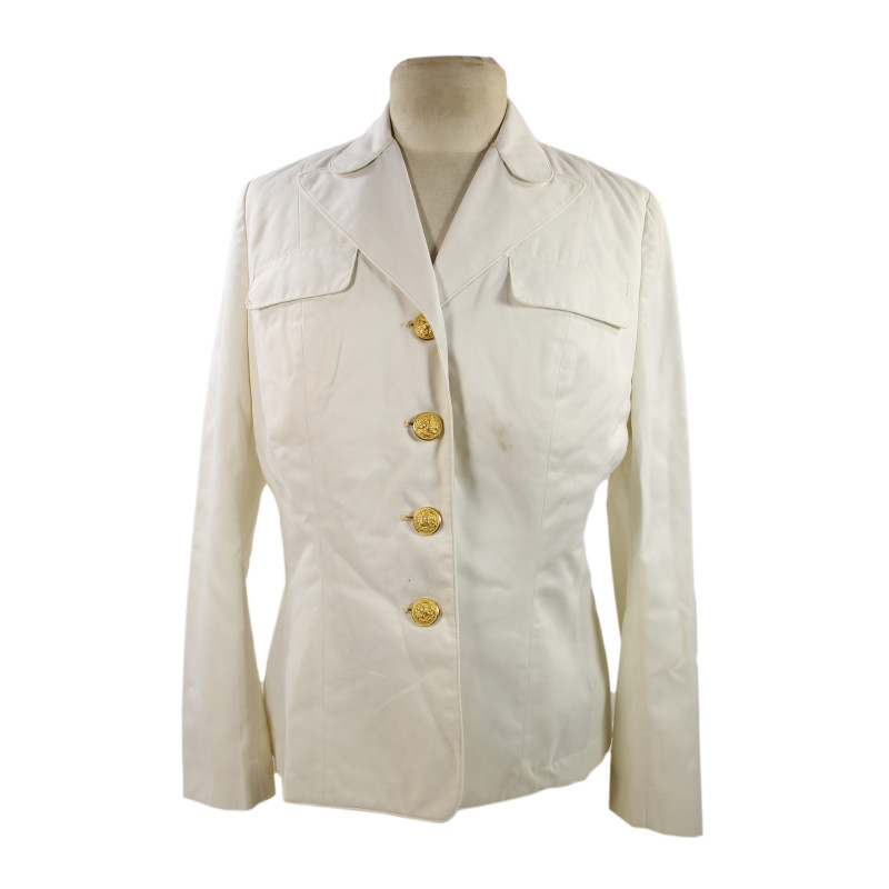 Jacket, Dress, White, US Navy, WAVES, Seaman 2nd Class, Size 16R, Named