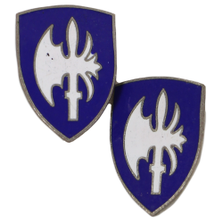 Paire de crests, 65th Infantry Division, à épingle