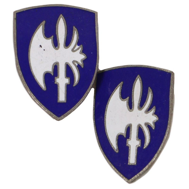 Paire de crests, 65th Infantry Division, à épingle