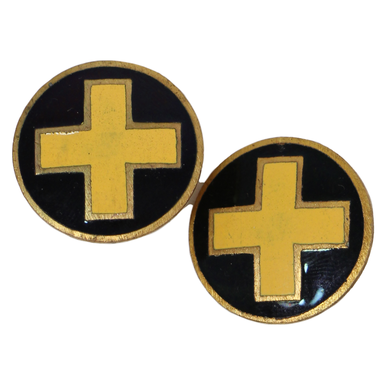 Paire de crests, 33rd Infantry Division, à épingle