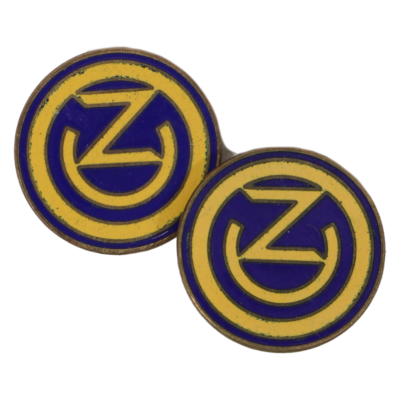 Paire de crests, 102nd Infantry Division, à épingle