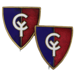 Paire de crests, 38th Infantry Division, à épingle