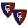 Paire de crests, 38th Infantry Division, à épingle
