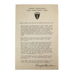 Message, General Dwight Eisenhower, 5 juin 1944
