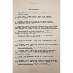 Rapport, Airborne Operations - A German Appraisal, Lt. Col. Hugh Mozley, 101st Airborne Division, "Restricted"