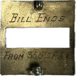 Paire de grades de Captain, Bill Enos, 356th Field Artillery Bn., 94th Inf. Division, Sterling