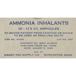 Ampoules d'ammoniaque, HANDY PAD SUPPLY CO., 1942, Item N° 91025