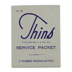 Box, Prophylactics, Thins, 'Service Packet', YOUNGS RUBBER CORP.
