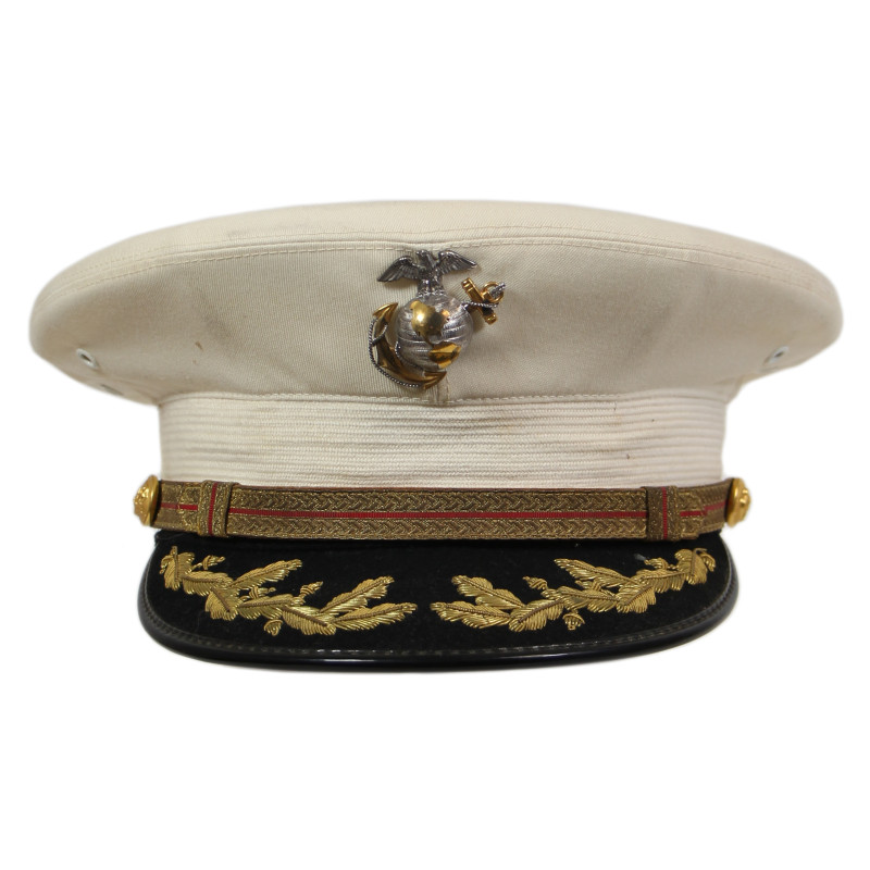 Casquette officier supérieur, USMC, blanche, LANCASTER BRAND, taille 57