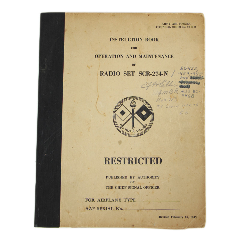 Manuel technique, USAAF, Radio Set SCR-274-N, 1943