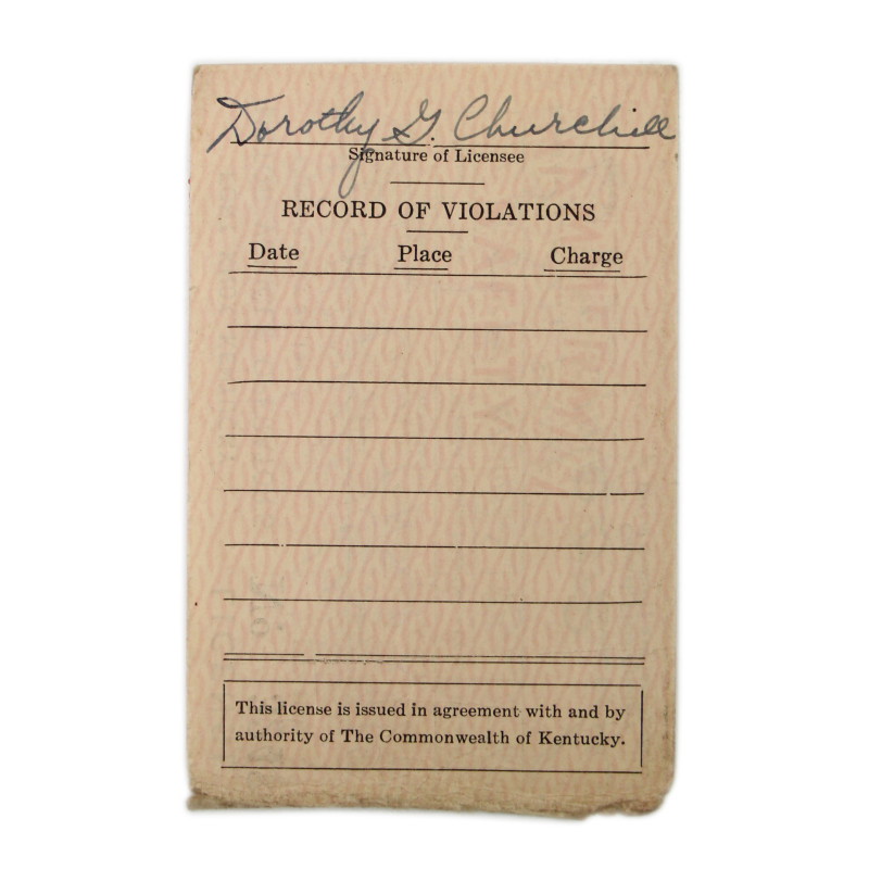 Permis de conduire, Maj. Percival Churchill, US Army