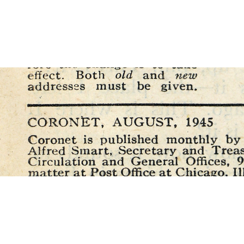 Magazine, CORONET, août 1945, US Medic