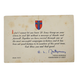 Message, 21 Army Group, Field Marshal Bernard Montgomery, 1945, Named