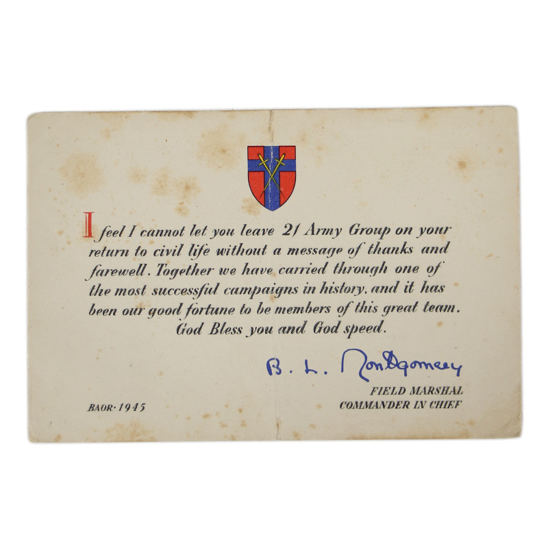Message, 21 Army Group, Field Marshal Bernard Montgomery, 1945, Named