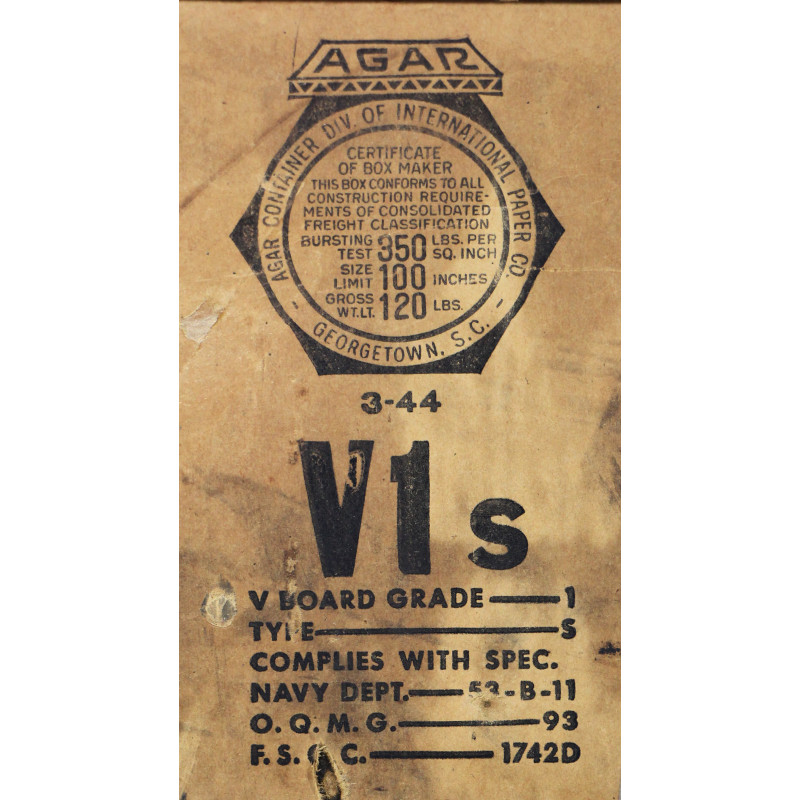 Carton, Ration, V1s, Cigarettes, CHESTERFIELD, March 1944, Empty