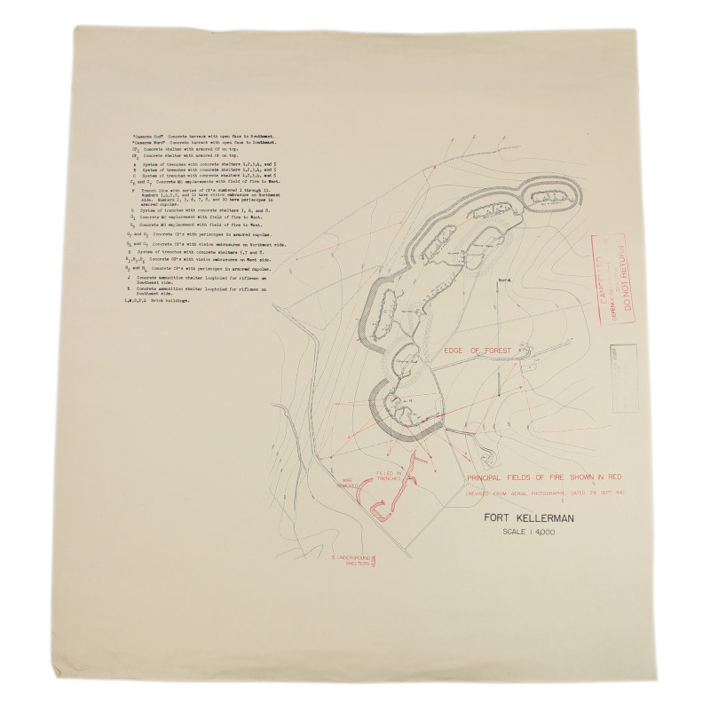 Map, Fort Kellerman, US Army, Metz