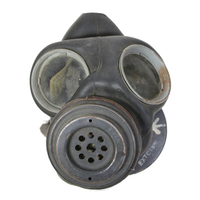Masque à gaz britannique, dans sa housse, 1943