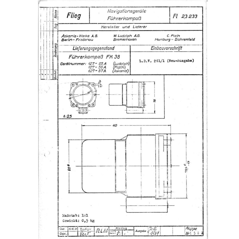 Compass, Navigation, Luftwaffe, Fk 38