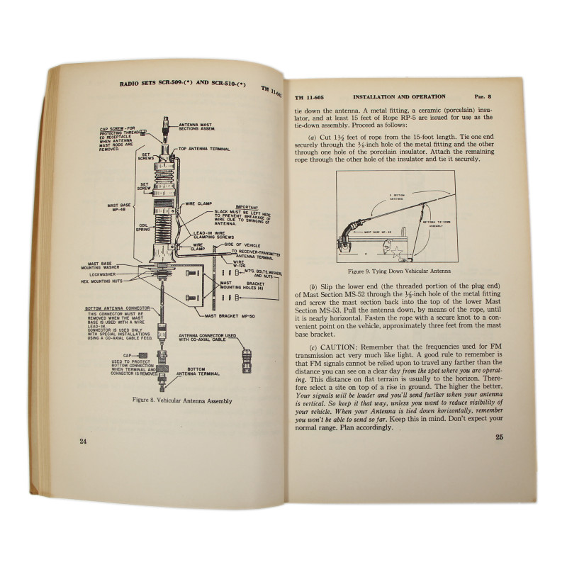 Manual, Technical, TM 11-605, Radio Sets SCR-509-(*) and SCR-510-(*), 1947