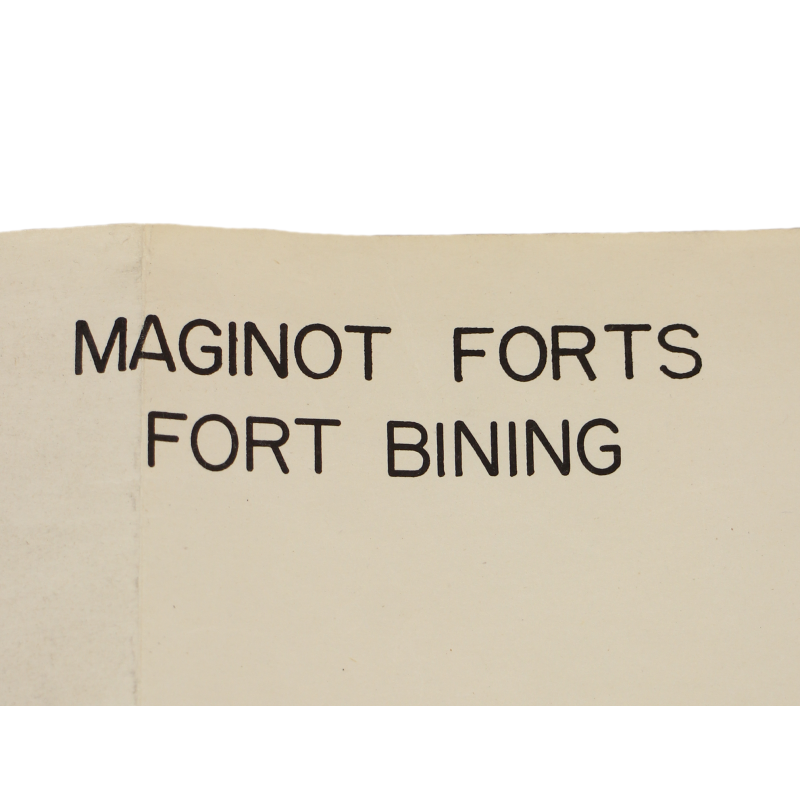 Carte du Fort Bining, Moselle, US Army, Ligne Maginot