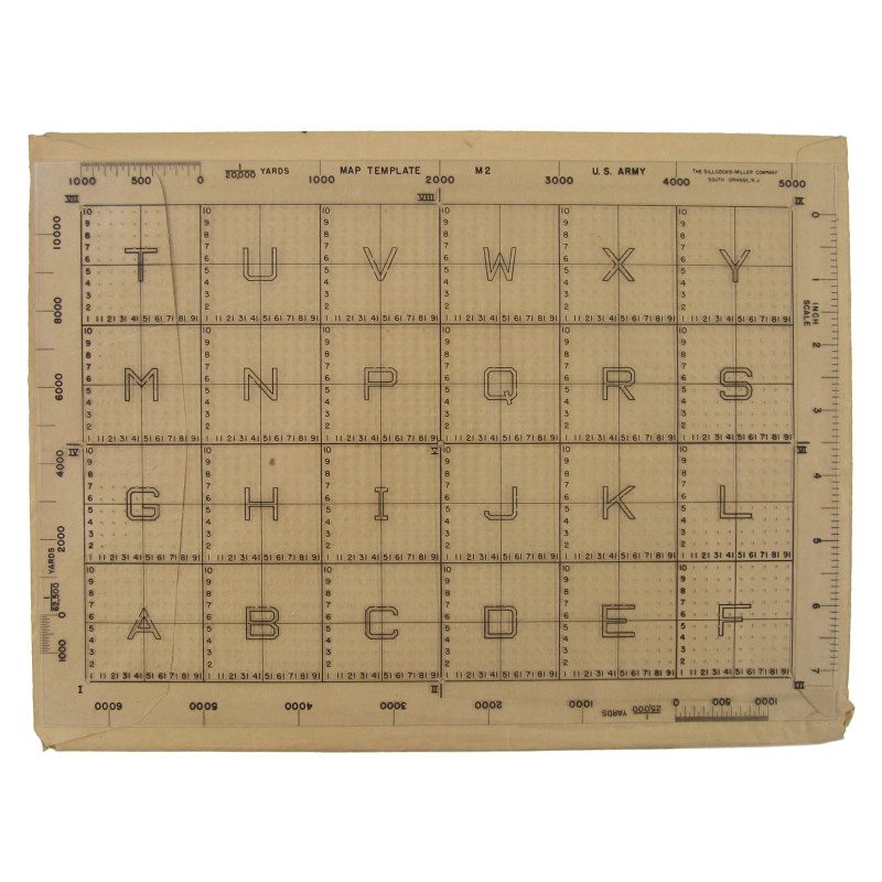 Map Template, M2, for Map Case, M-1938, US Army