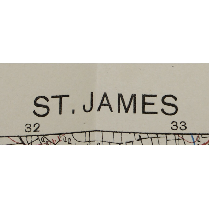 Carte de Saint-James, Normandie, 1944